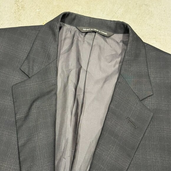 Coppley 1883 Blazer Reda Italy Super 130's Wool Check Sport Coat Grey 46L - Picture 5 of 9